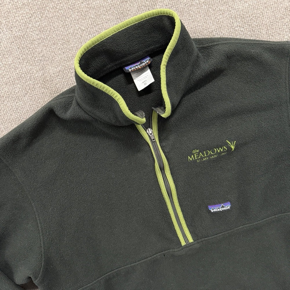 Patagonia Synchilla Olive Green Half Zip Fleece Pullover Sweater Men's Sz XL